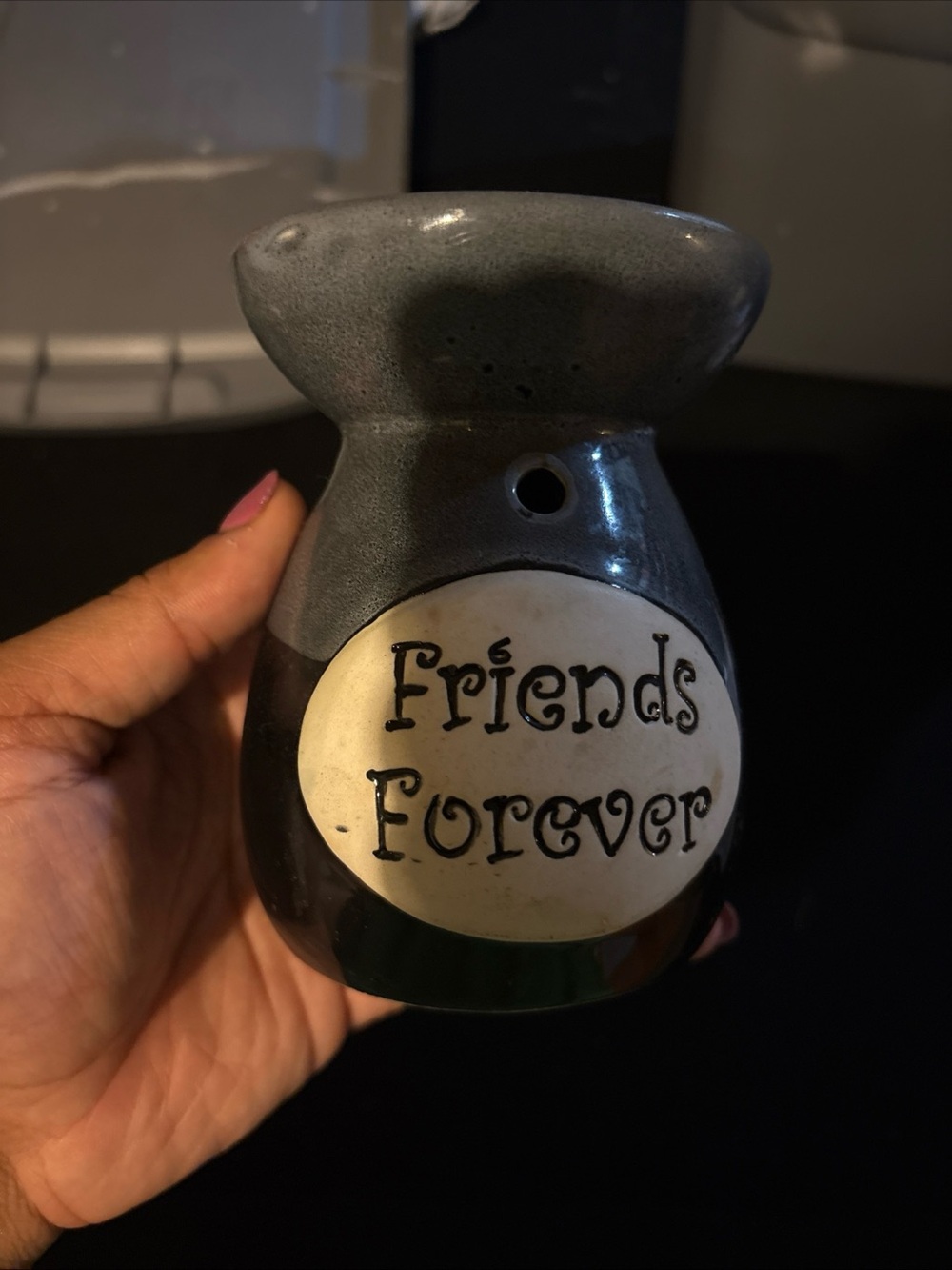 Friends Forever Ceramic Wax Warmer - Gray and White